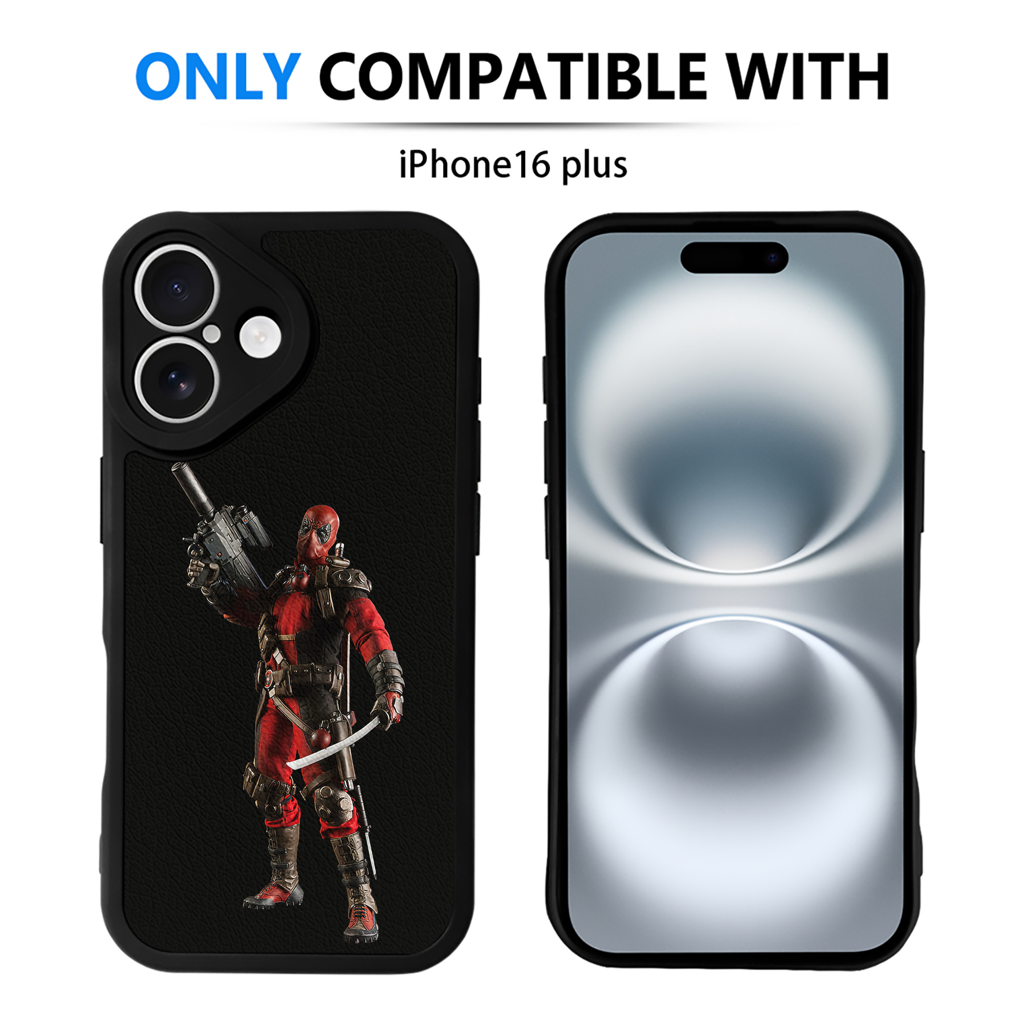 （画像用） Deadpool デッドプール 【iPhone 16シリーズ対応】シリコンスマホケース（レザー調） 材質：シリコン